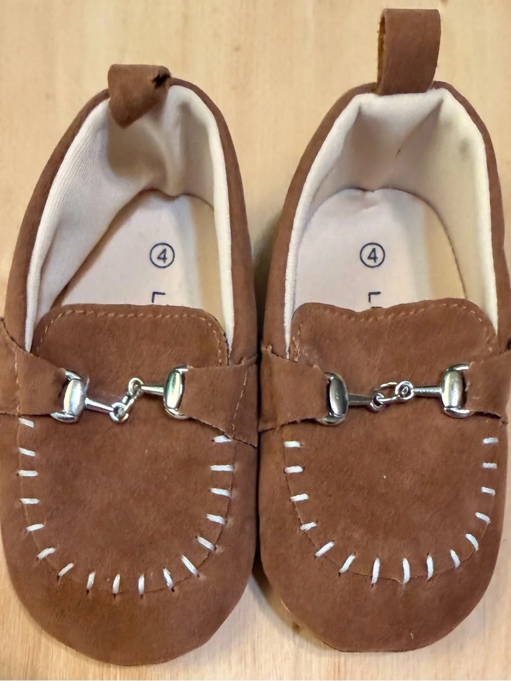 Kids Brown Suede Moccasin Loafers